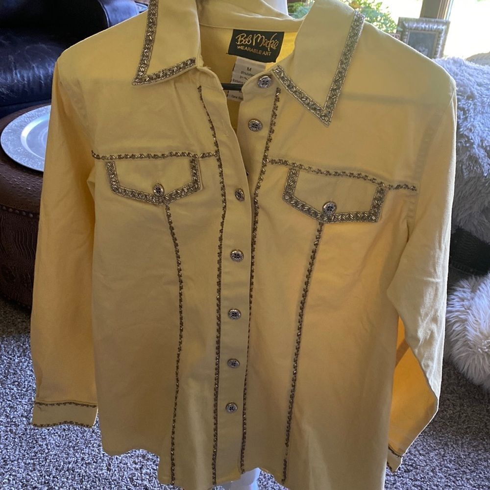 Bob Mackie Wearable Art Blazer Jacket Shirt Blouse Medium